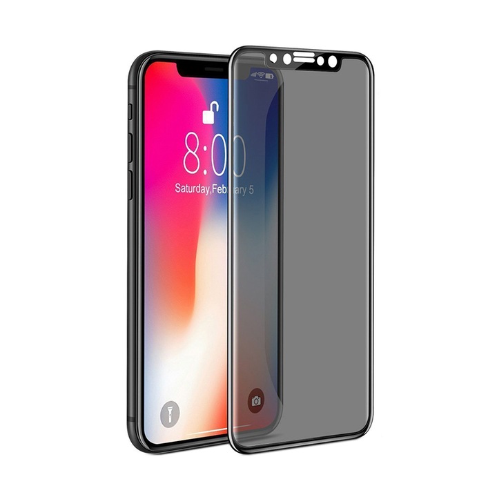 Folie sticla Privacy pentru Iphone 11 Pro - Negru