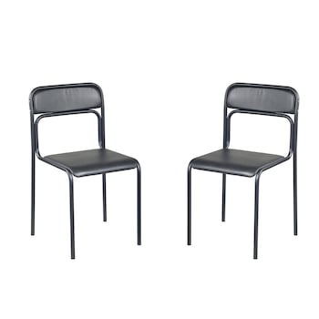 Set 2 scaune vizitator ASCONA Black, Negru piele artificiala Set 2 scaune vizitator ASCONA Black, Negru piele artificiala