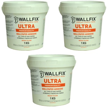 Pachet 3 cutii adeziv tapet gata preparat WALLFIX ULTRA, 1kg Pachet 3 cutii adeziv tapet gata preparat WALLFIX ULTRA, 1kg