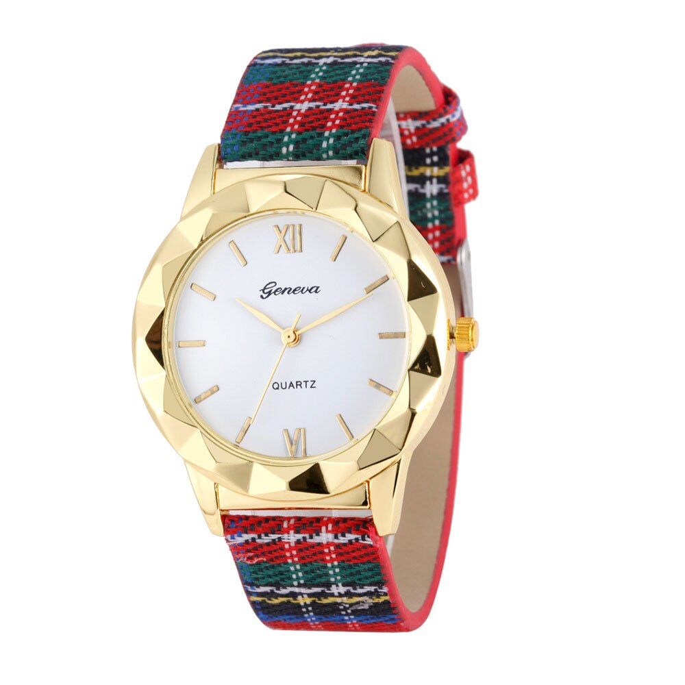 Ceas Geneva Dama Quartz Casual Elegant Rosu1, PN999856R1, curea din piele, afisaj Analog
