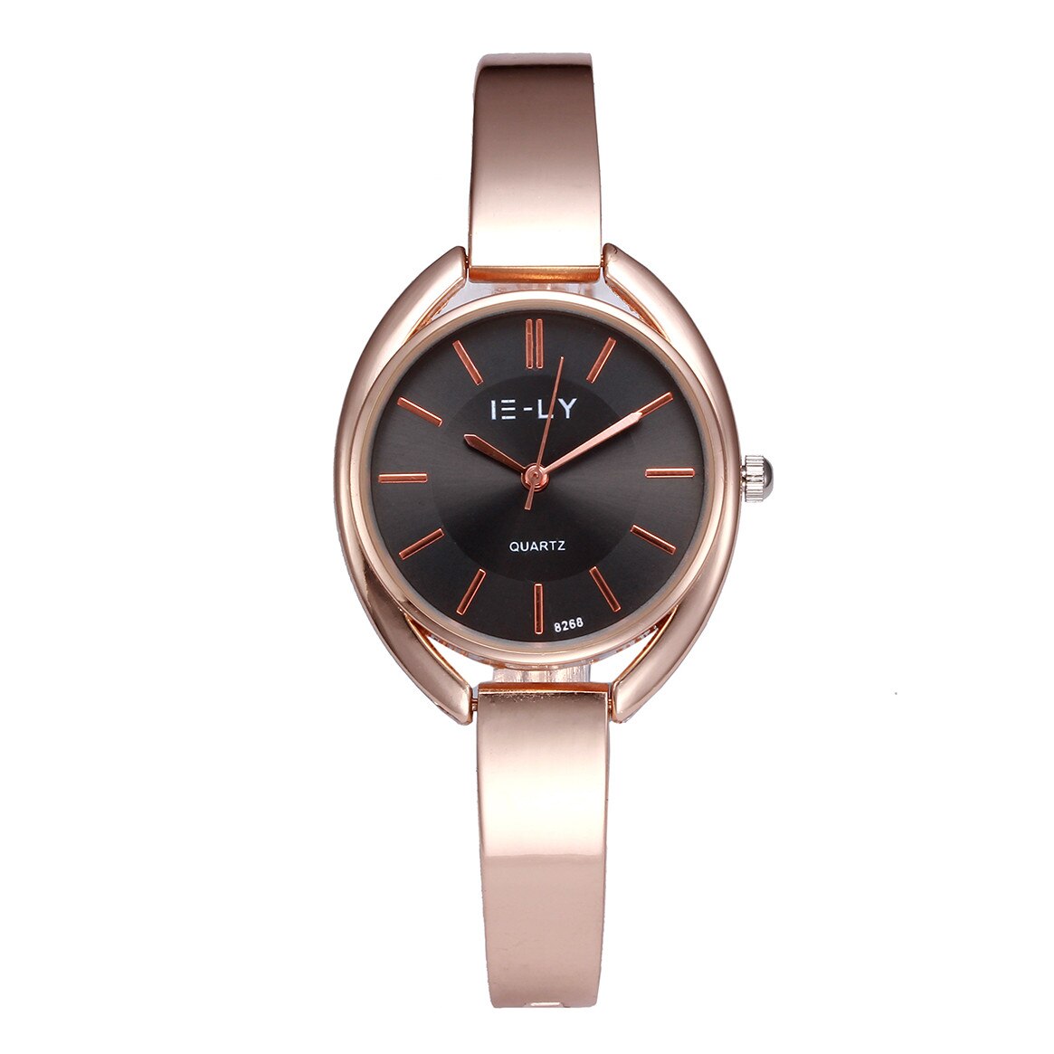Ceas E-LY Dama Quartz Casual Elegant Negru, PN999845NU, curea din metal (zale), afisaj Analog