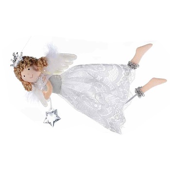 Ornament brad Inger alb 17x11 cm Ornament brad Inger alb 17x11 cm