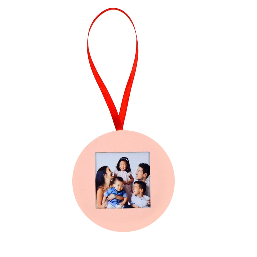 Decoratiune brad, Handmade, forma rotunda, culoare roz