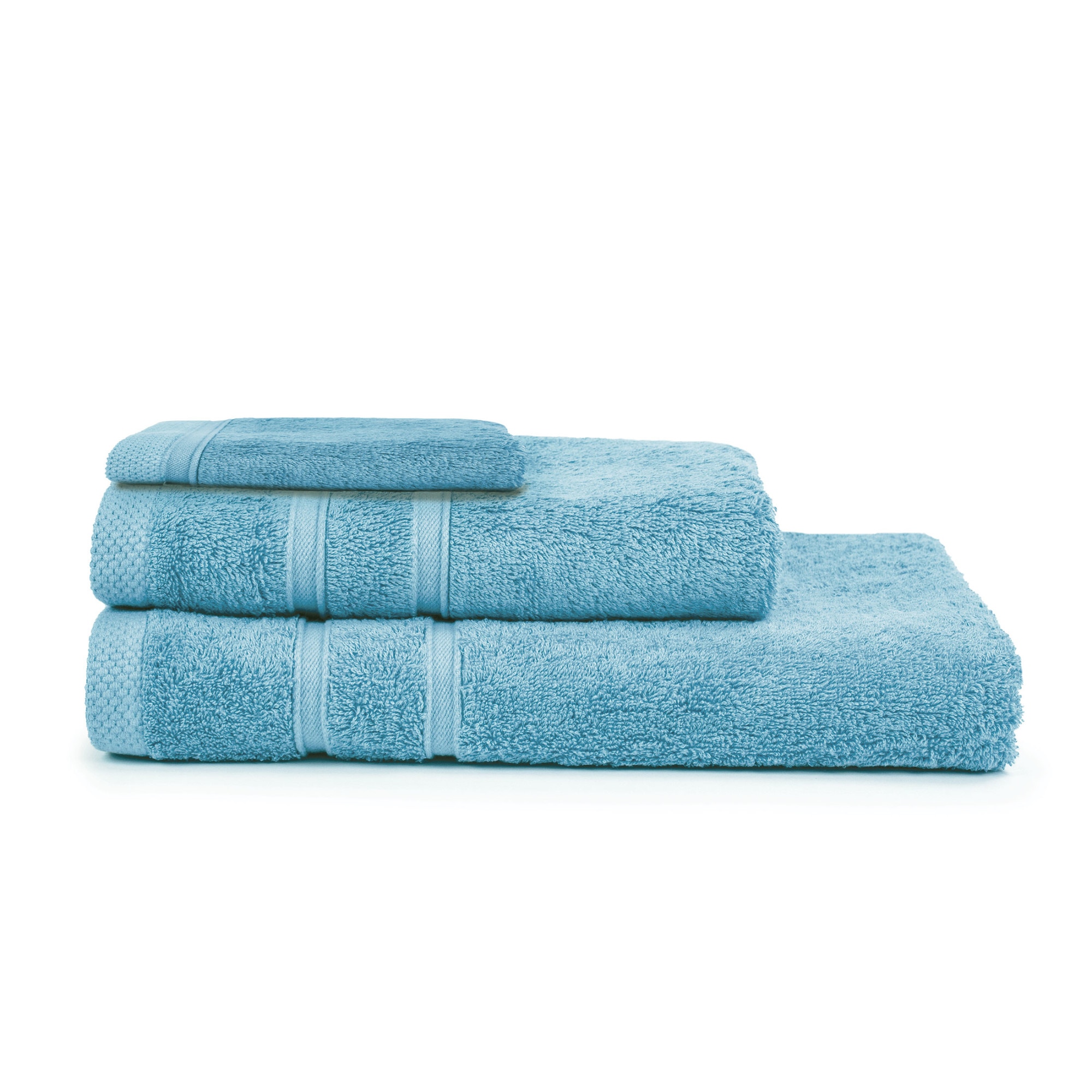 Set prosoape si manusa baie Bamboo Collection, Aqua, 50%bambus/50% bumbac, 600 gr/mp