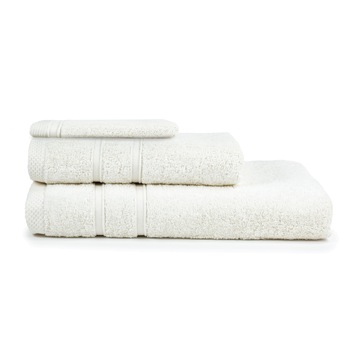 Set prosoape si manusa baie Bamboo Collection, Alb, 50%bambus/50% bumbac, 600 gr/mp Set prosoape si manusa baie Bamboo Collection, Alb, 50%bambus/50% bumbac, 600 gr/mp