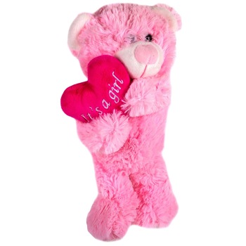 Mascota Ursulet de plus roz it's a girl cu o inima, pentru fete + 0 luni , ATS Mascota Ursulet de plus roz it's a girl cu o inima, pentru fete + 0 luni , ATS