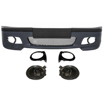Bara Fata compatibil cu BMW Seria 3 E46 4D M-technik cu Proiectoare Ceata Fumurii Bara Fata compatibil cu BMW Seria 3 E46 4D M-technik cu Proiectoare Ceata Fumurii