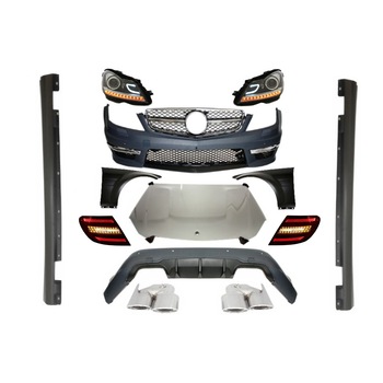 Pachet exterior Conversie Complet Facelift compatibil cu MERCEDES W204 2007-2012 C63 cu faruri LED DRL si Stopuri LED Light Bar Pachet exterior Conversie Complet Facelift compatibil cu MERCEDES W204 2007-2012 C63 cu faruri LED DRL si Stopuri LED Light Bar