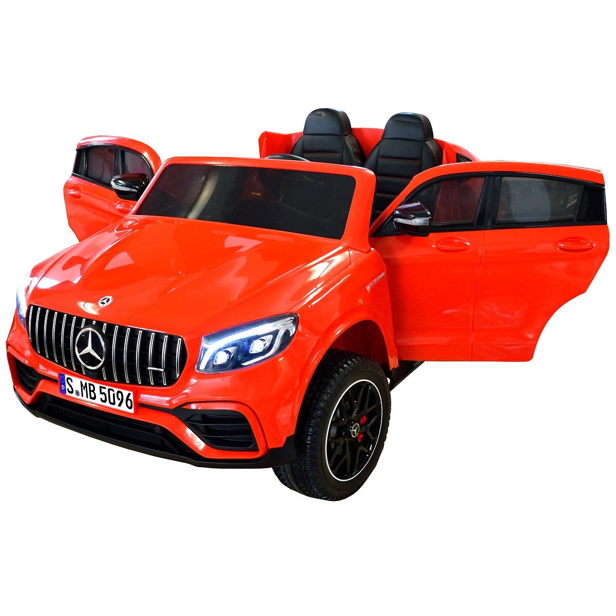 Masinuta electrica 4x4 Premier Mercedes GLC 63S Maxi, 12V, roti cauciuc EVA, scaun piele ecologica, rosu