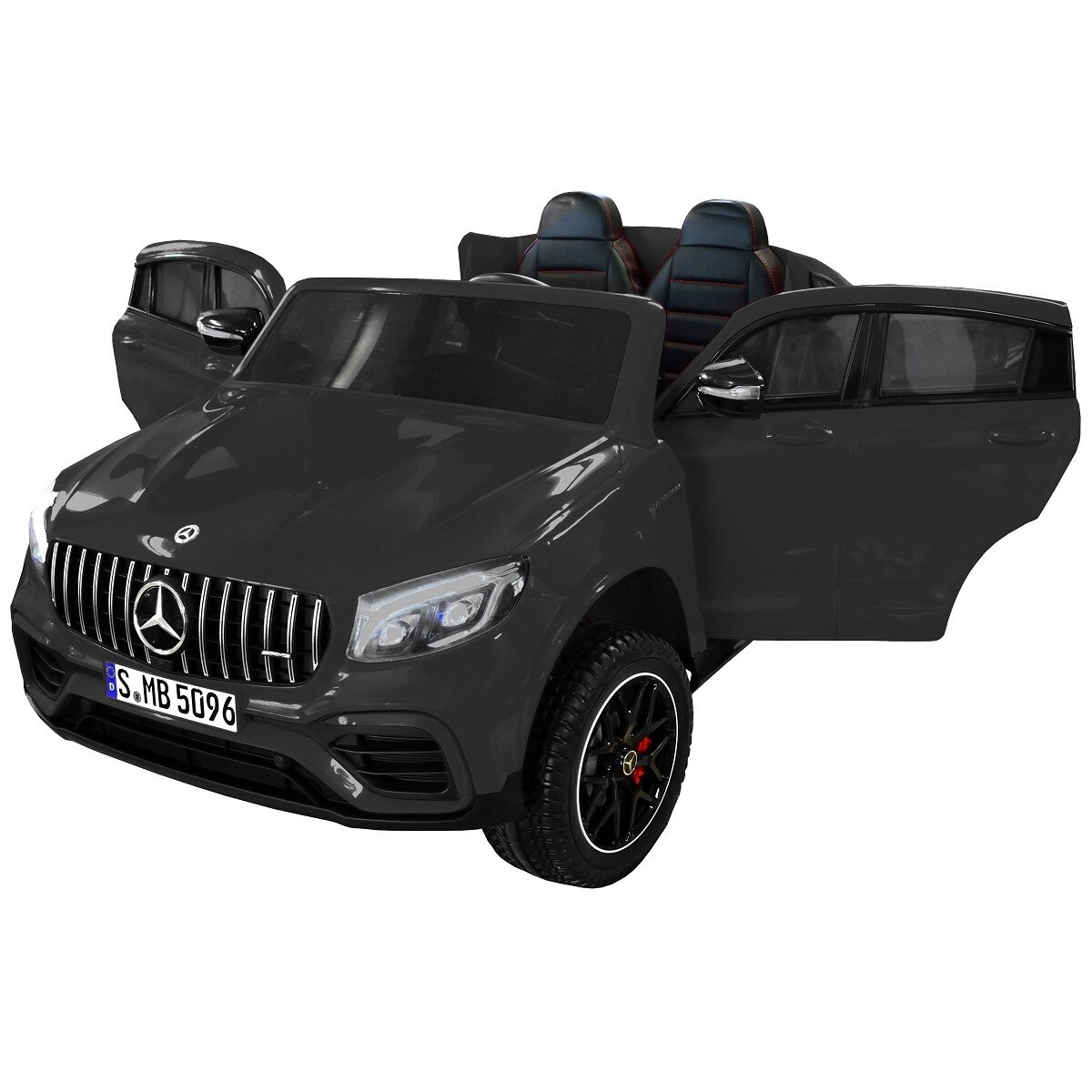 Masinuta electrica 4x4 Premier Mercedes GLC 63S Maxi, 12V, roti cauciuc EVA, scaun piele ecologica, negru