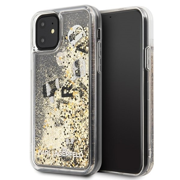 Husa iPhone 11 Karl Lagerfeld Glitter Black / Gold