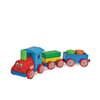 Trenulet Eichhorn, 41 cm, +3 ani, Lemn, Multicolor, Forme geometrice Trenulet Eichhorn, 41 cm, +3 ani, Lemn, Multicolor, Forme geometrice