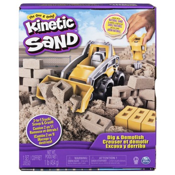 Set Kinetic Sand - Excaveaza si demoleaza, 454g Set Kinetic Sand - Excaveaza si demoleaza, 454g