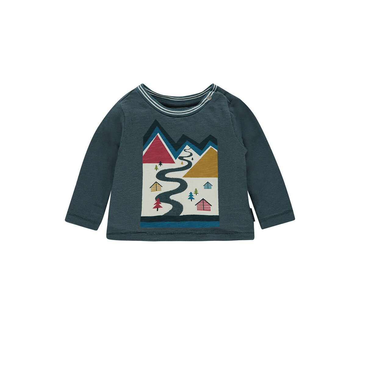 Bluza copii, Noppies, cu imprimeu iarna, Broomfield, bleumarin