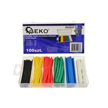 Set 100 tuburi termocontractabile colorate, GEKO G02823 Set 100 tuburi termocontractabile colorate, GEKO G02823