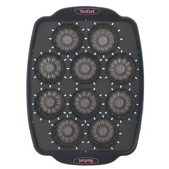 Tava de silicon Tefal Crispybake, 10 briose Tava de silicon Tefal Crispybake, 10 briose