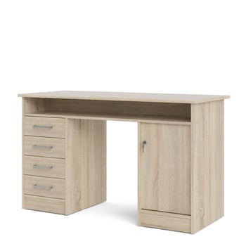 Birou Function, Tvilum, 4 sertare, 1 usa, 126x55x76 cm, Stejar Birou Function, Tvilum, 4 sertare, 1 usa, 126x55x76 cm, Stejar