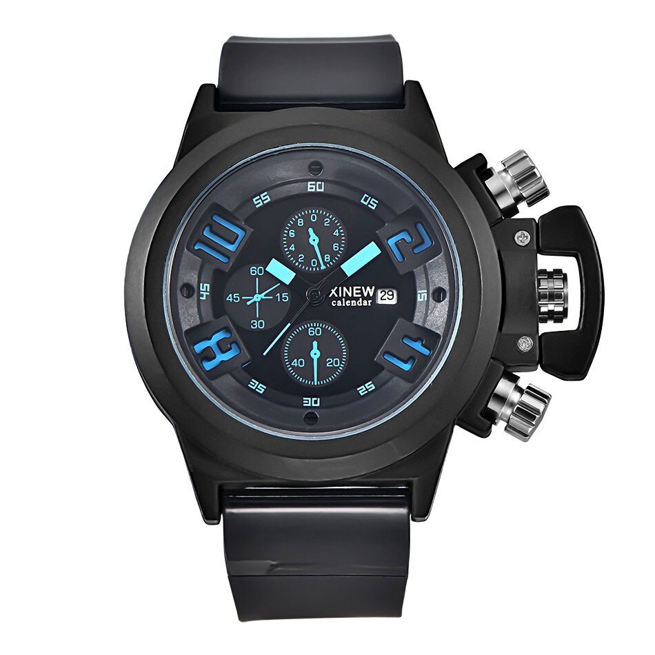 Ceas XINEW Barbatesc Quartz Sport Negru, PN999997NU, curea din silicon, afisaj Analog