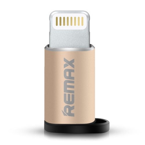 Adaptor Remax, la micro USB mama pentru iPhone, gold