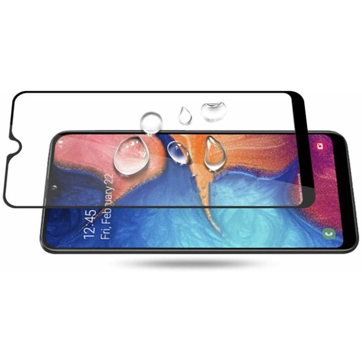 9D Стъклен протектор Full Glue Cover за Samsung A705 Galaxy A70, Черен