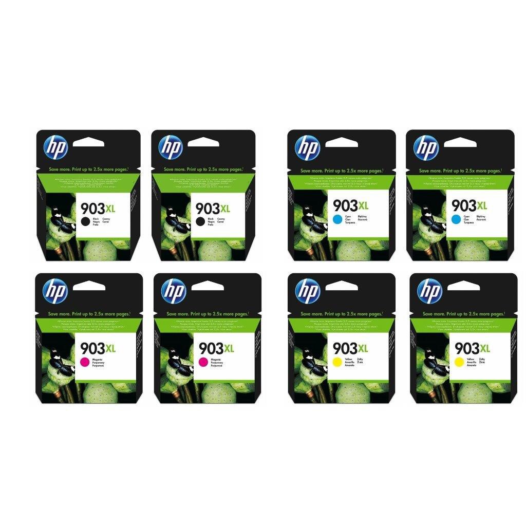 Pachet cartuse cerneala set HP (903XL) T6M15AE negru x 2 T6M03AE cyan x 2 T6M07AE magenta x 2 T6M11AE galben x 2 original 6600 pagini