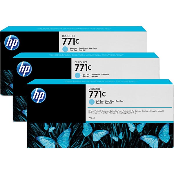 Set 3 x Cartuse de cerneala HP 771C 775 ml, cyan deschis