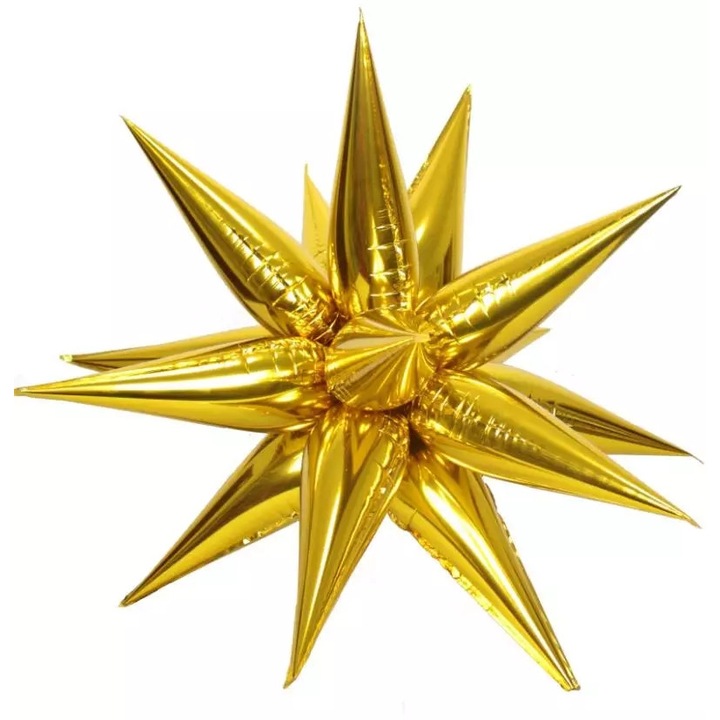 Balon folie ,Stea 3 D Auriu , 45 cm
