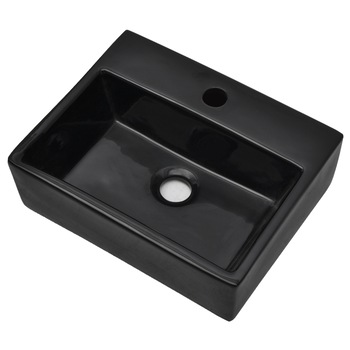 Lavoar din ceramica, vidaXL, 38 x 30 x 11.5 cm, Negru Lavoar din ceramica, vidaXL, 38 x 30 x 11.5 cm, Negru
