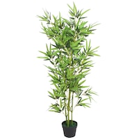 Planta bambus artificial, in ghiveci, vidaXL, 120 cm, Multicolor