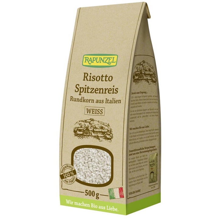 Orez risotto alb bio, 500g, Rapunzel
