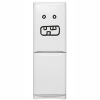 sticker decorativ pentru perete modern bucatarie frigider sau camera copilului love smiley face emoji speriat si fara dinti negru 40 x 43 cm imagen 11_0_
0