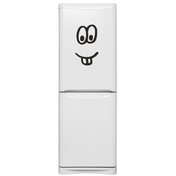 Sticker decorativ pentru perete modern, bucatarie, frigider sau camera copilului, Love, Smiley face vesel cu doi dinti, Negru, 25 x 44 cm Sticker decorativ pentru perete modern, bucatarie, frigider sau camera copilului, Love, Smiley face vesel cu doi dinti, Negru, 25 x 44 cm