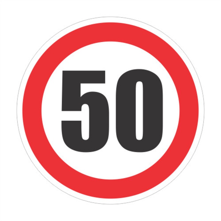 Стикер, Ограничение на скоростта 50 км, Диаметър 12 см