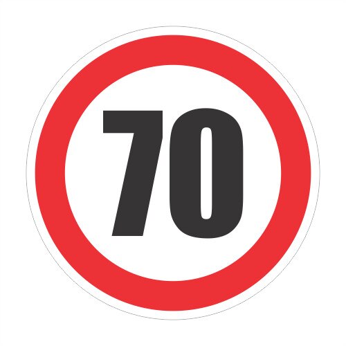 Limitare de viteza 70km, autocolant, diametru 12 cm