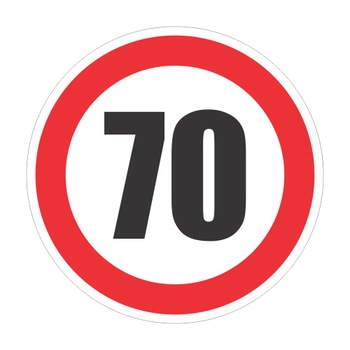 Limitare de viteza 70km, autocolant, diametru 12 cm Limitare de viteza 70km, autocolant, diametru 12 cm