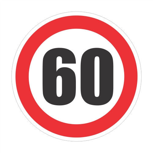 Limitare de viteza 60km, autocolant, diametru 12 cm