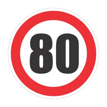 Limitare de viteza 80km, autocolant, diametru 12 cm Limitare de viteza 80km, autocolant, diametru 12 cm