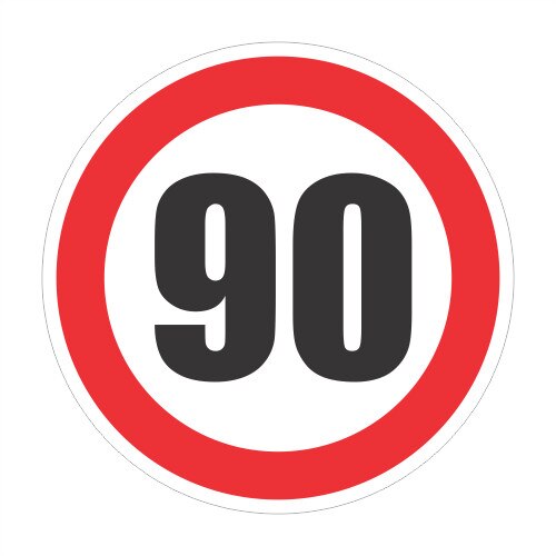 Limitare de viteza 90km, autocolant, diametru 12 cm