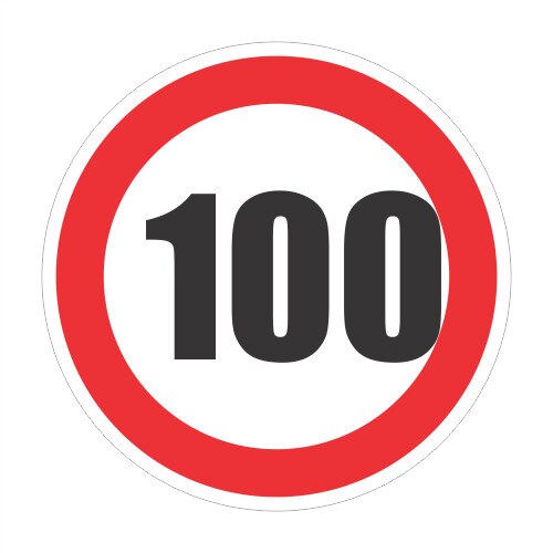 Limitare de viteza 100km, autocolant, diametru 12 cm