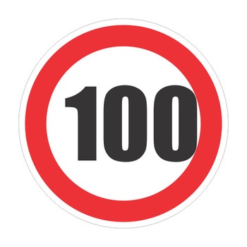 Limitare de viteza 100km, autocolant, diametru 12 cm Limitare de viteza 100km, autocolant, diametru 12 cm