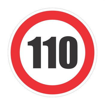 Limitare de viteza 110km, autocolant, diametru 12 cm Limitare de viteza 110km, autocolant, diametru 12 cm