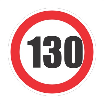 Limitare de viteza 130km, autocolant, diametru 12 cm Limitare de viteza 130km, autocolant, diametru 12 cm