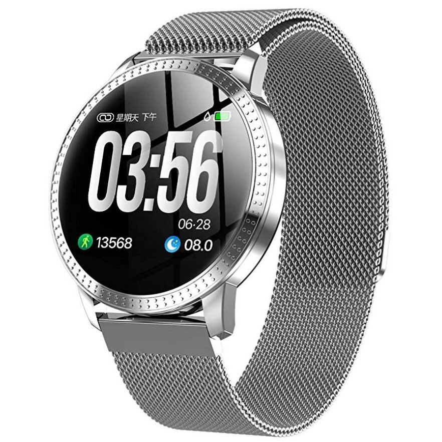Bratara Smartwatch CF18 Techstar®, Waterproof P68, Eleganta, Multiple Functii Fitness, Notificari iOS, Android, Puls, Silver