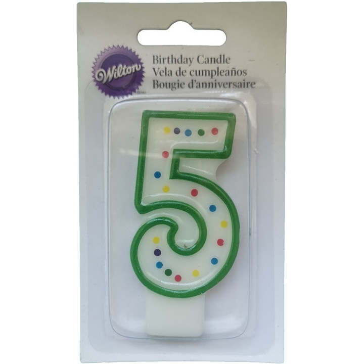 Свещ във формата на числото пет Wilton