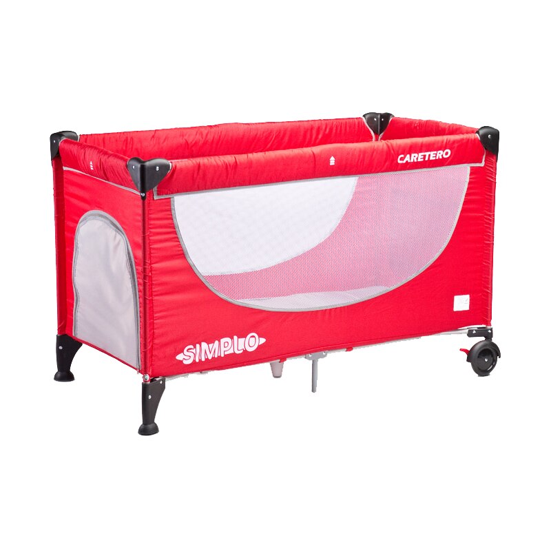 Patut pliabil pentru copii Caretero Simplo PCS1-R, Rosu