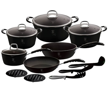 Set oale si tigai marmorate (15 piese) din aluminiu forjat Black Professional Line Berlinger Haus BH 6129 Set oale si tigai marmorate (15 piese) din aluminiu forjat Black Professional Line Berlinger Haus BH 6129