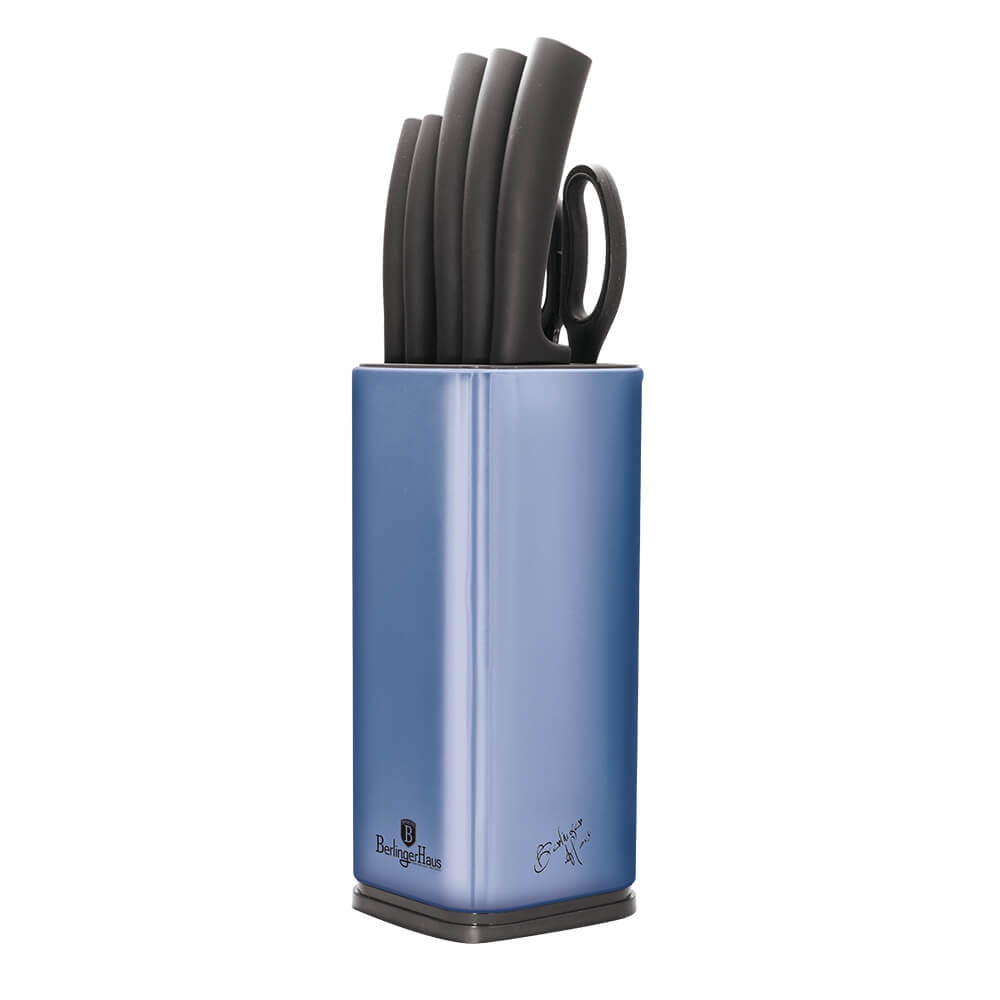 Set cutite otel inoxidabil (7 piese) cu acoperire titaniu Metallic Line Royal Blue Edition Berlinger Haus BH 2404