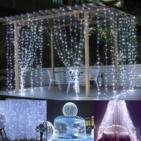 Instalatie 340 LED, ploaie de lumini, 5 X 1m.alba