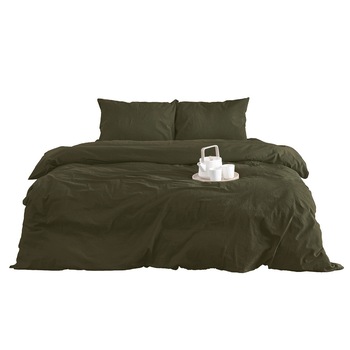 Set lenjerie de pat deFlorian XXL, 4 piese, culoarea kaki Set lenjerie de pat deFlorian XXL, 4 piese, culoarea kaki