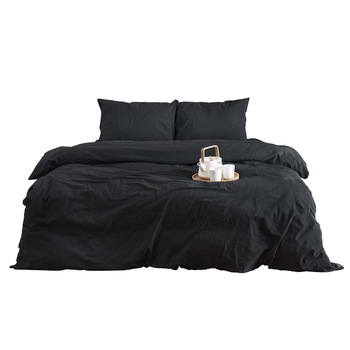 Set lenjerie de pat deFlorian XXL, 4 piese, culoarea gri-carbune Set lenjerie de pat deFlorian XXL, 4 piese, culoarea gri-carbune